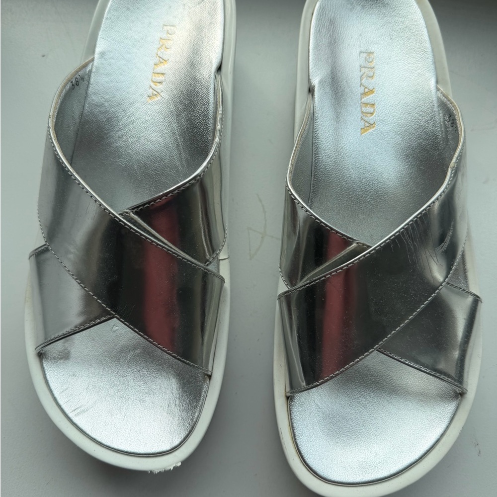 Prada Silver Women's Sandals
